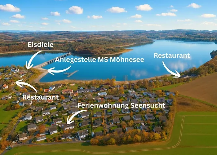 Appartement Seensucht - Maritimes Mit Seeblick & Balkon, 500 M Zum Möhnesee